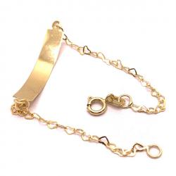 Pulseira de chapa em ouro amarelo 18k - 2PUO0001